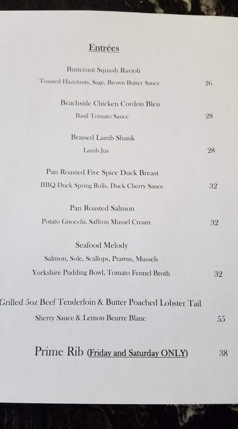 Beachside Kitchen Bar - Sechelt, BC menu_pic