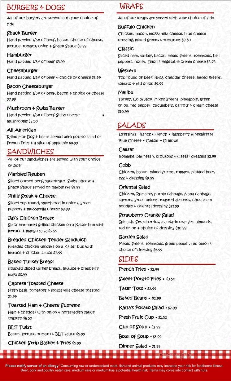 The Pie Shack - Berlin, WI menu_pic