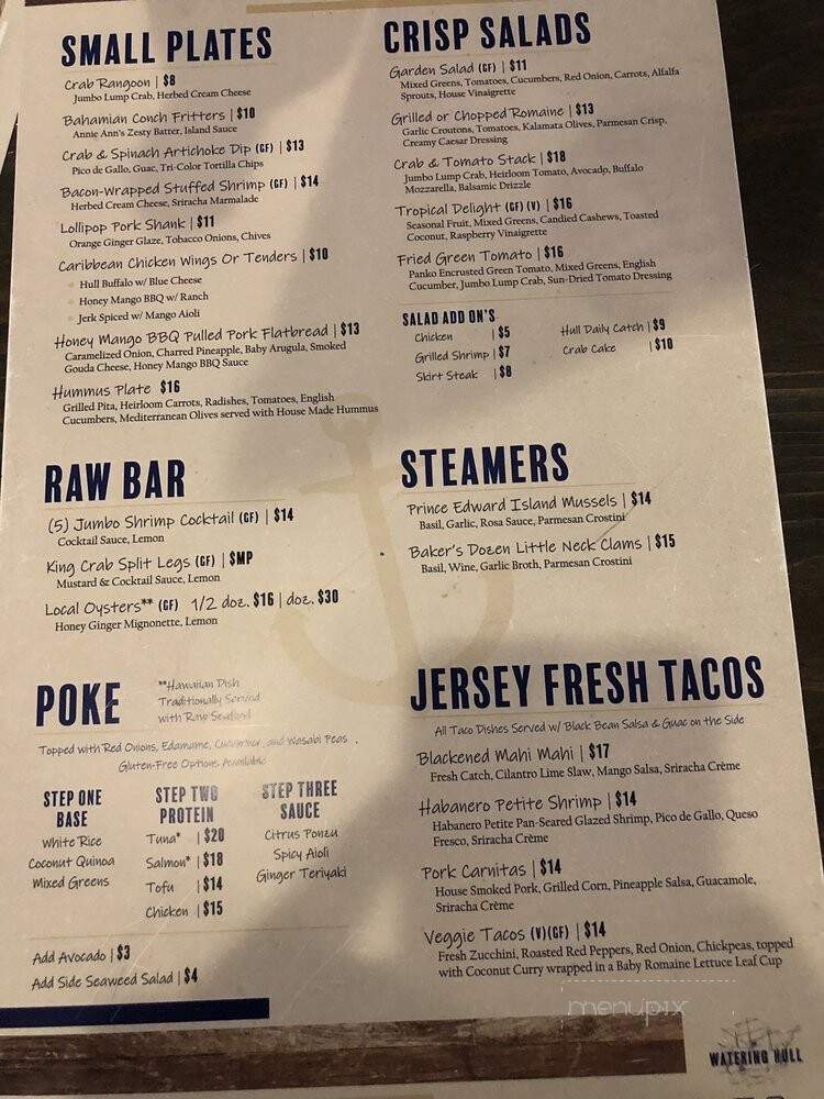 The Watering Hull - Stone Harbor, NJ menu_pic