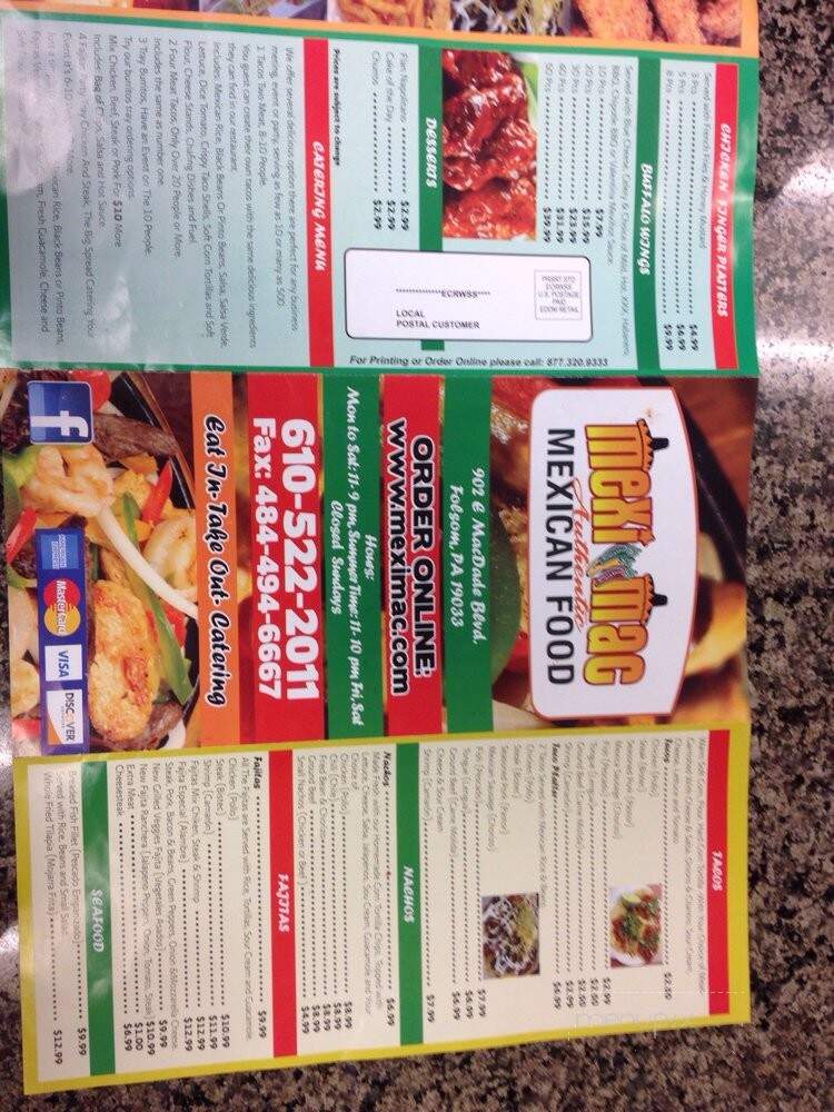 Mexi Mac's - Folsom, PA menu_pic