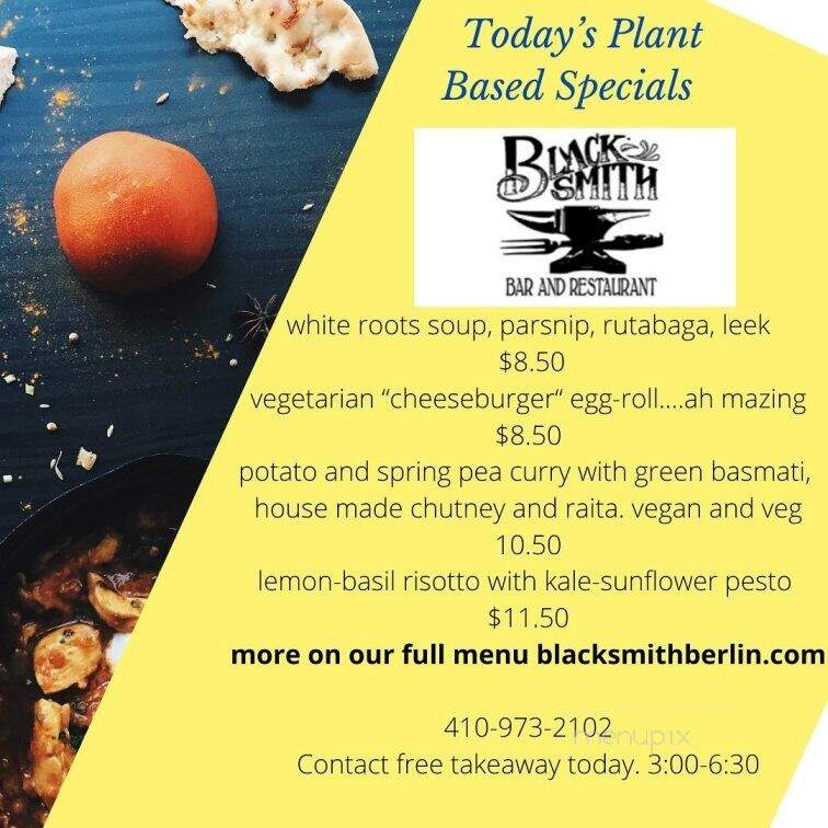 Blacksmith - Berlin, MD menu_pic