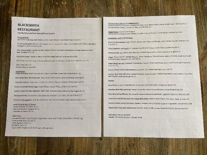 Blacksmith - Berlin, MD menu_pic