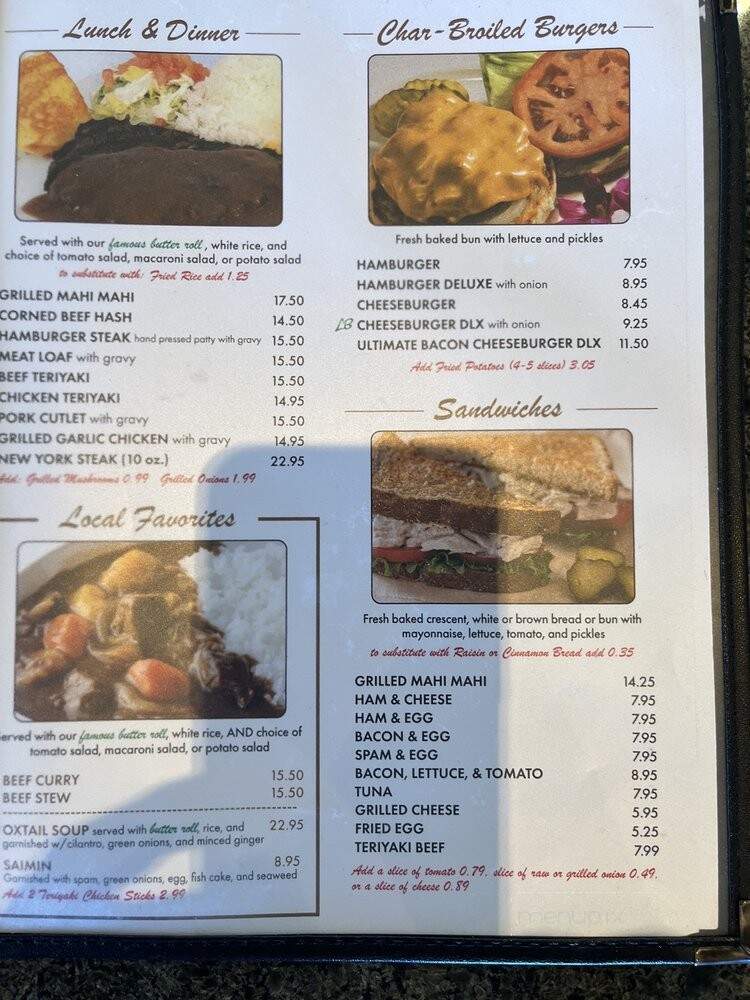 Liliha Bakery - Honolulu, HI menu_pic