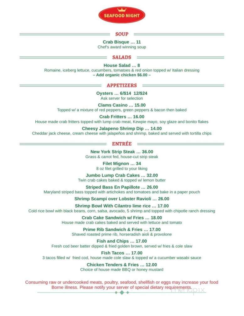 Ashley's Signature Restaurant - Easton, PA menu_pic
