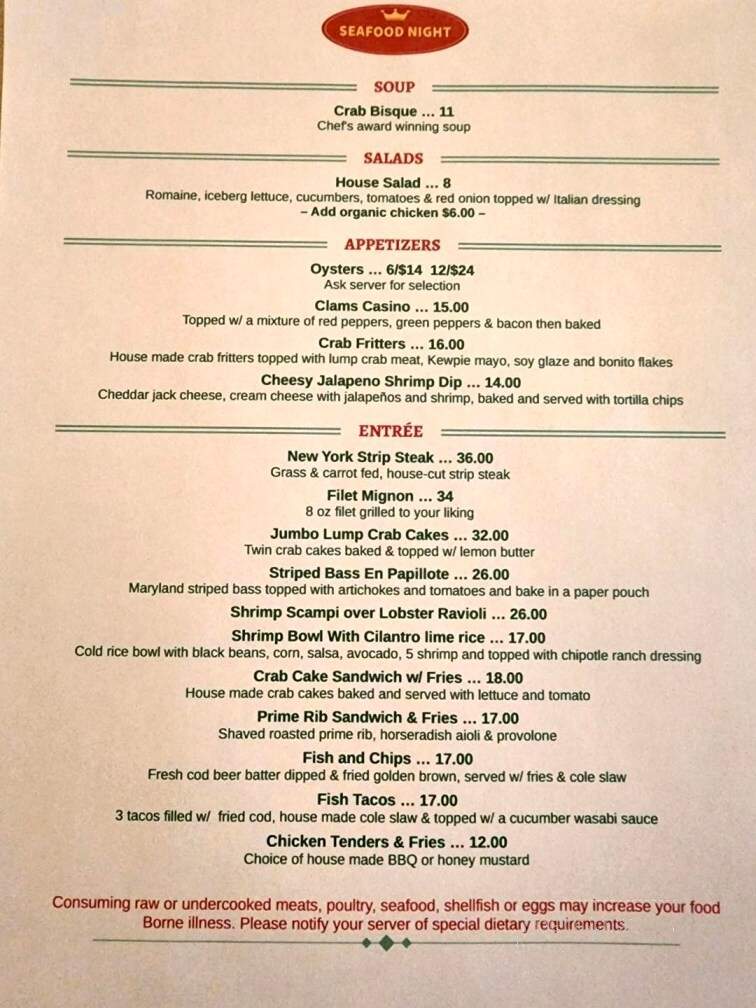 Ashley's Signature Restaurant - Easton, PA menu_pic