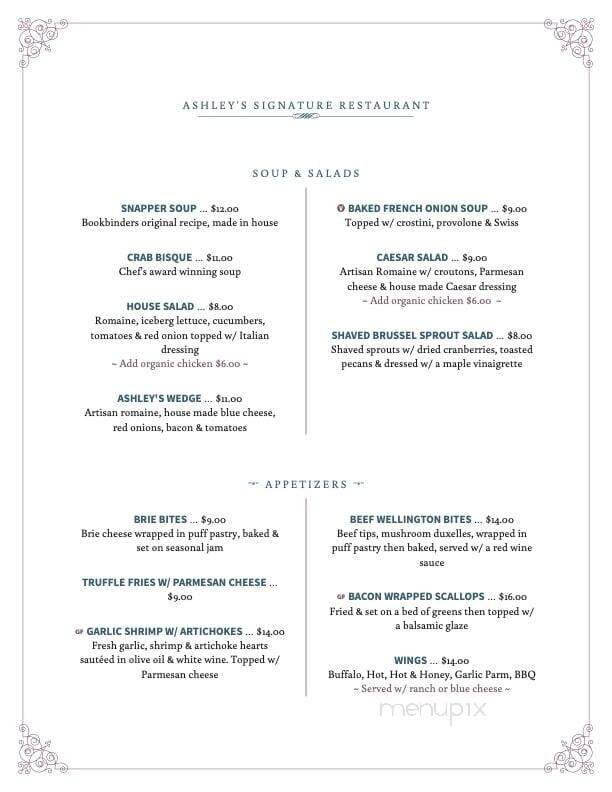 Ashley's Signature Restaurant - Easton, PA menu_pic