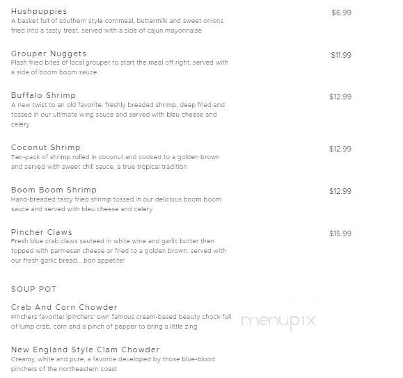 Pinchers Crab Shack - Sarasota, FL menu_pic