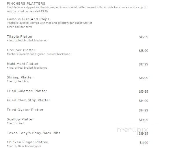 Pinchers Crab Shack - Sarasota, FL menu_pic