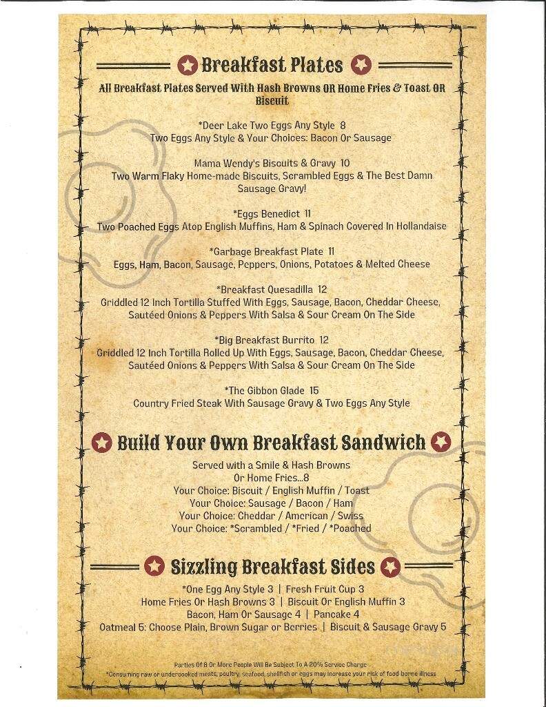 Braddock Inn Restaurant - Farmington, PA menu_pic