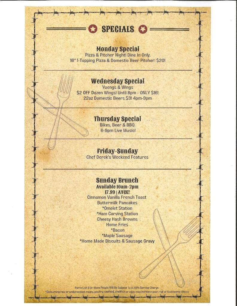 Braddock Inn Restaurant - Farmington, PA menu_pic
