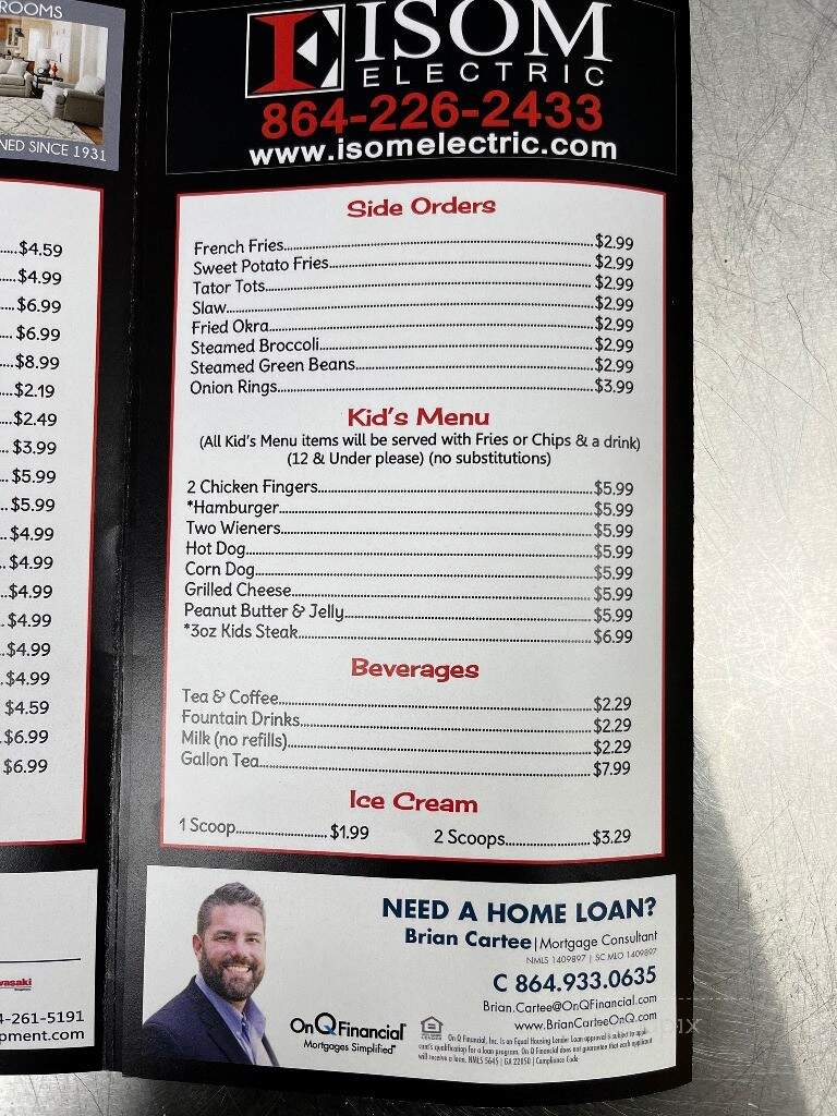 Arnold's of Anderson - Anderson, SC menu_pic