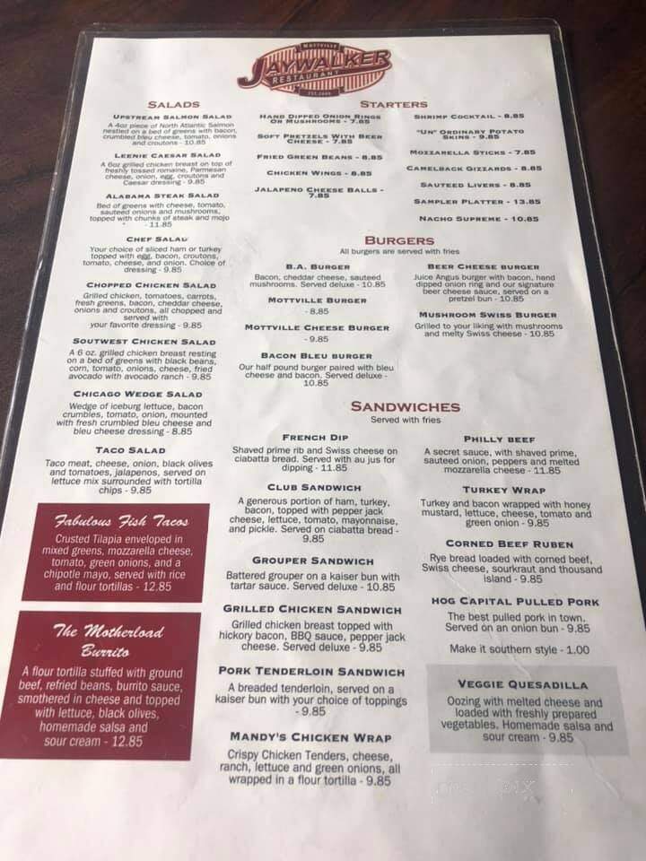 Jaywalker Restaurant - White Pigeon, MI menu_pic