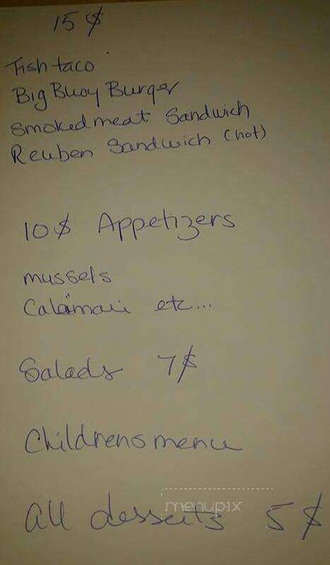 Bell Buoy Restaurant & Supper House - Baddeck, NS menu_pic