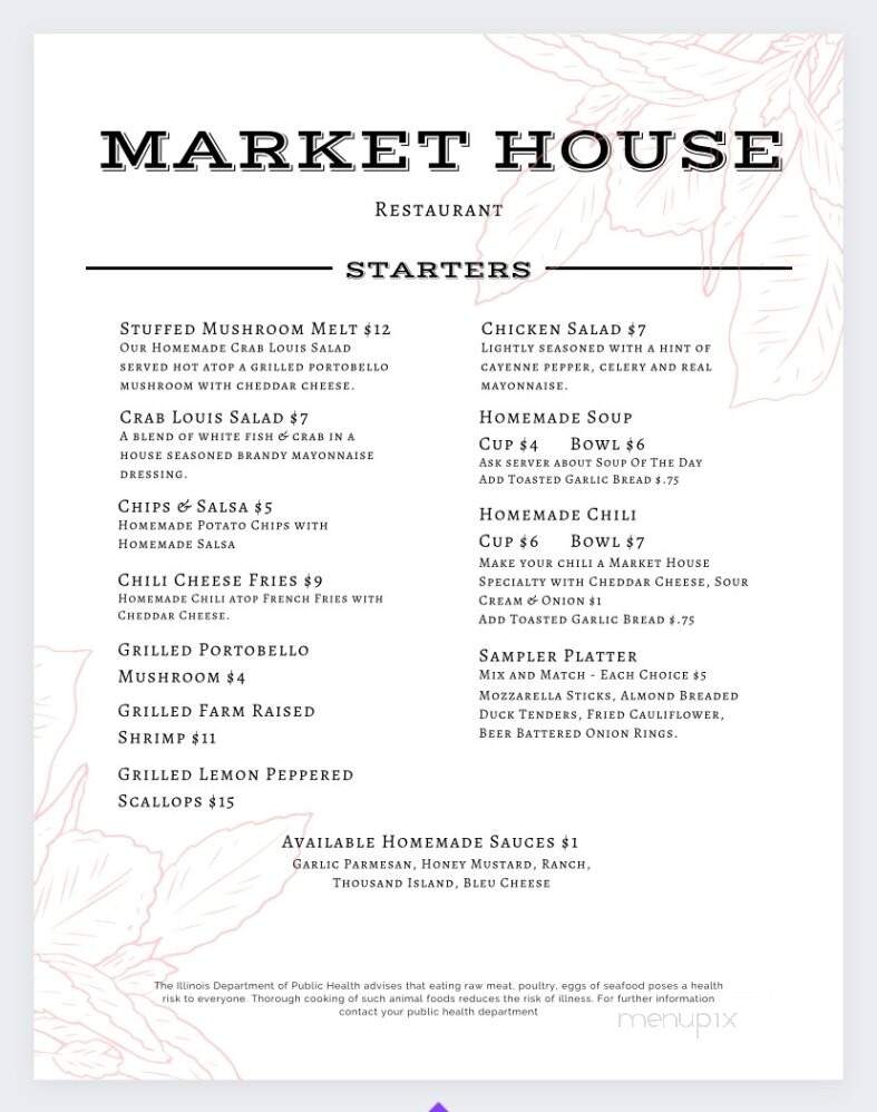 Market House Restaurant - Galena, IL menu_pic