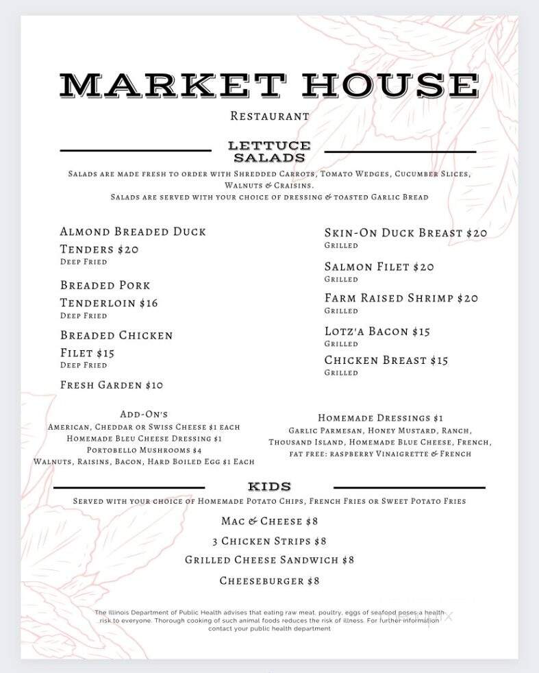 Market House Restaurant - Galena, IL menu_pic