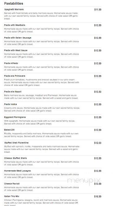 Bella Pizza - North East, MD menu_pic
