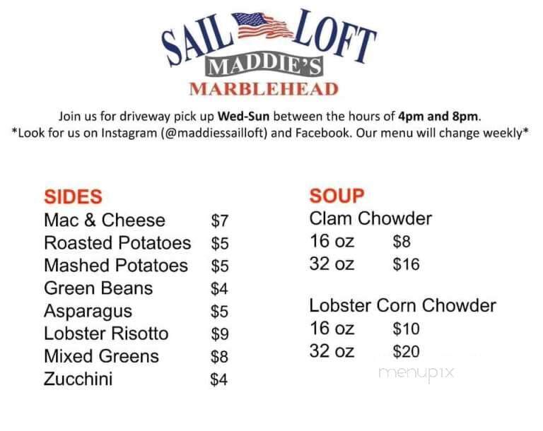 Maddie's Sail Loft - Marblehead, MA menu_pic