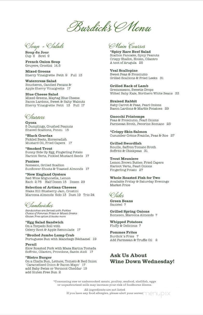 Burdick Chocolate Cafe - Walpole, NH menu_pic