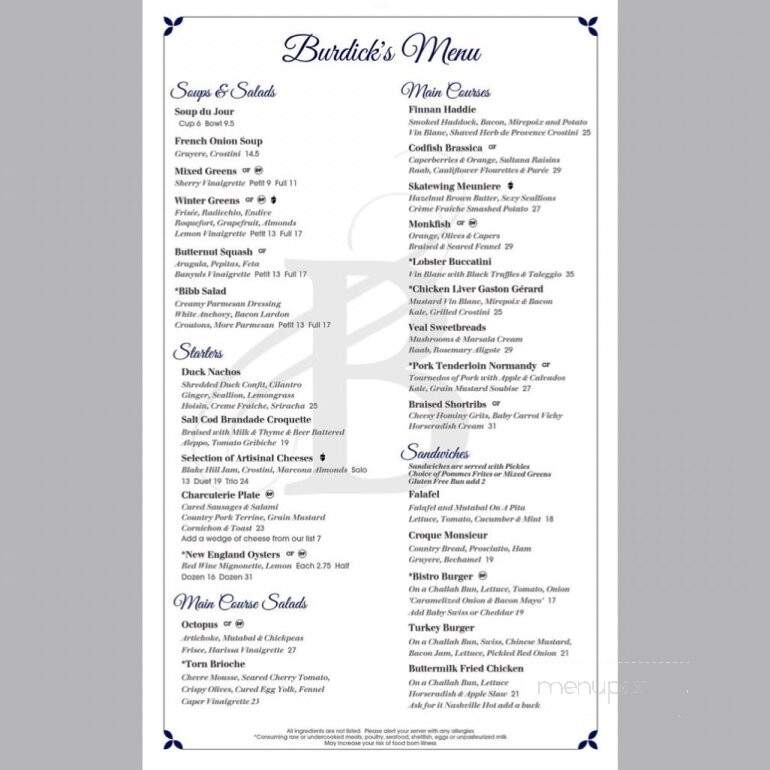 Burdick Chocolate Cafe - Walpole, NH menu_pic