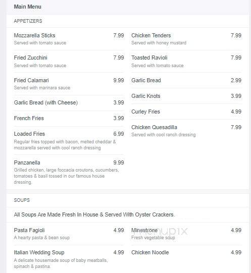 Amore Pizza & Pasta - Corinth, NY menu_pic