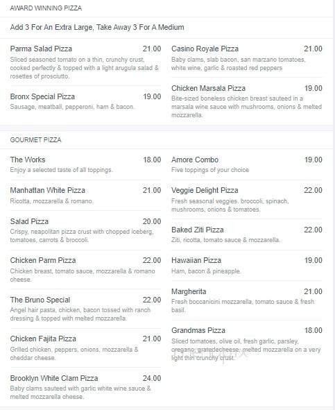 Amore Pizza & Pasta - Corinth, NY
