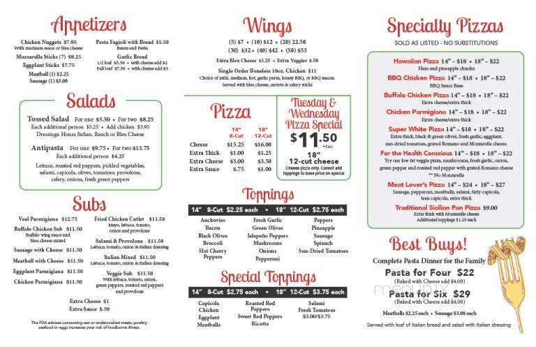 Pizza By Dominick - Slingerlands, NY menu_pic