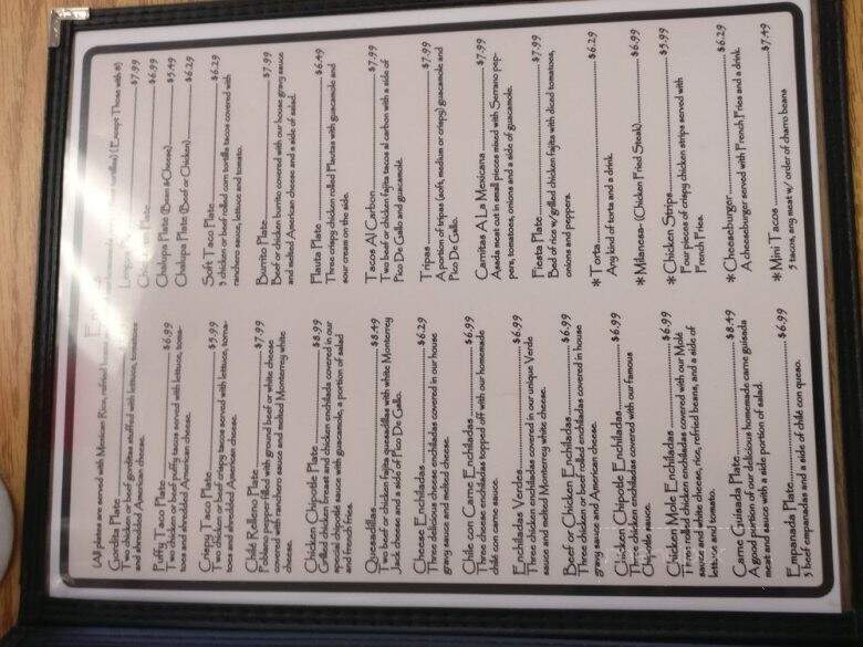 Brenda's Mexican Restaurant - San Antonio, TX menu_pic