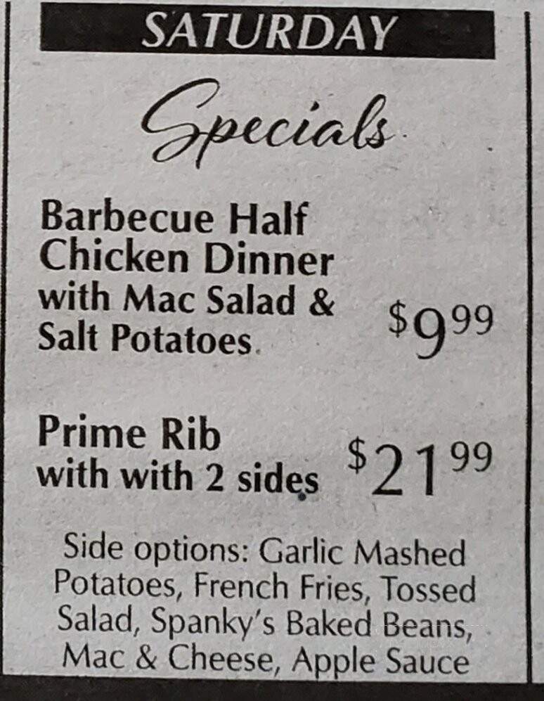 Turtle Cove Resort & Marina - Sterling, NY menu_pic