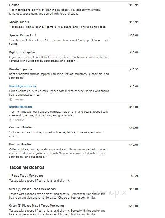 Los Portales Mexican Restaurant - Dallas, GA menu_pic