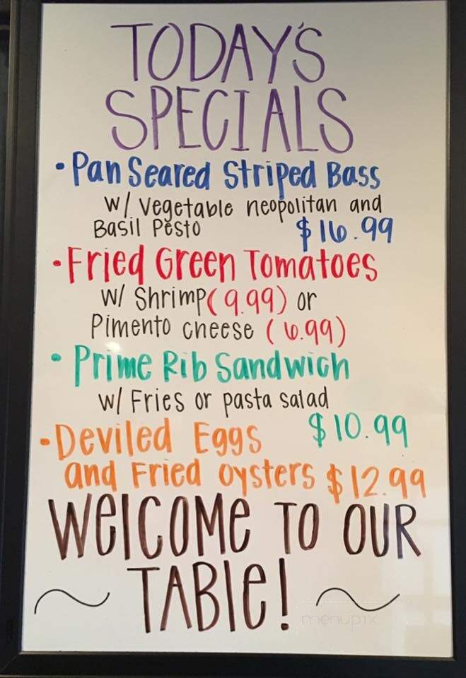 Porter Jacks Grill - Manning, SC menu_pic