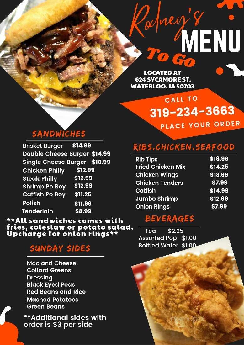 Rodney's Kitchen - Waterloo, IA menu_pic