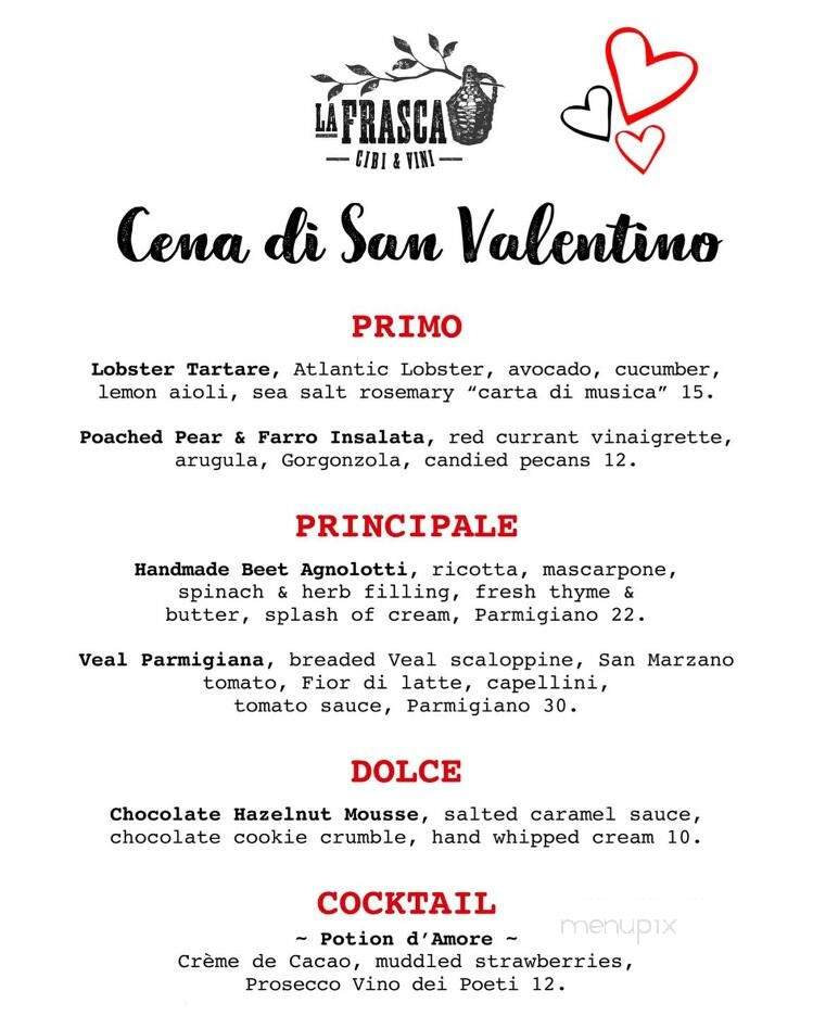 La Frasca Cibi & Vini - Halifax, NS menu_pic