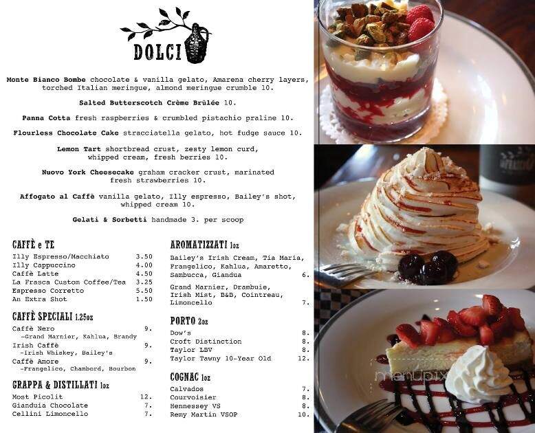 La Frasca Cibi & Vini - Halifax, NS menu_pic