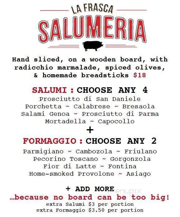 La Frasca Cibi & Vini - Halifax, NS menu_pic