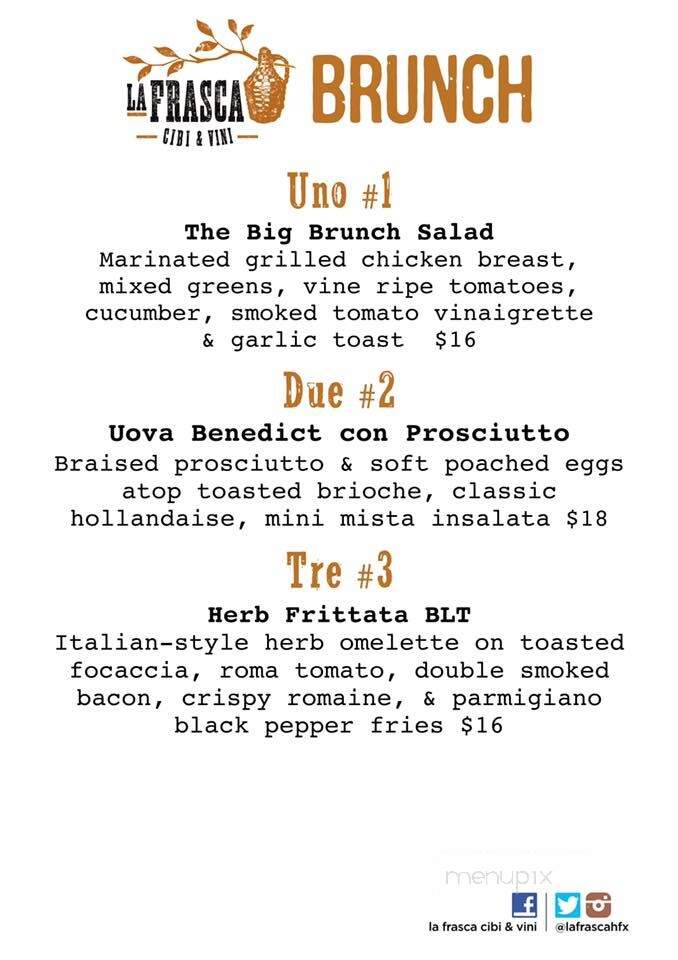 La Frasca Cibi & Vini - Halifax, NS menu_pic