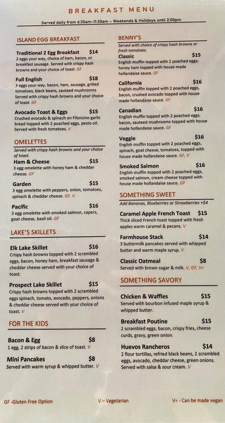 The Lakes Grillhouse 'n Bar - Victoria, BC menu_pic