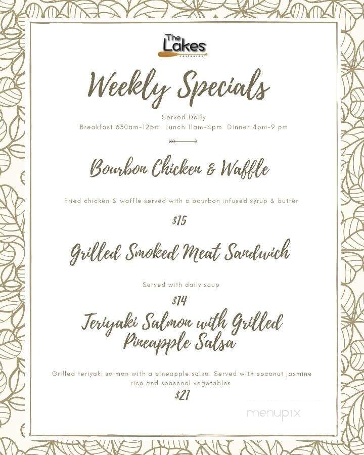The Lakes Grillhouse 'n Bar - Victoria, BC menu_pic