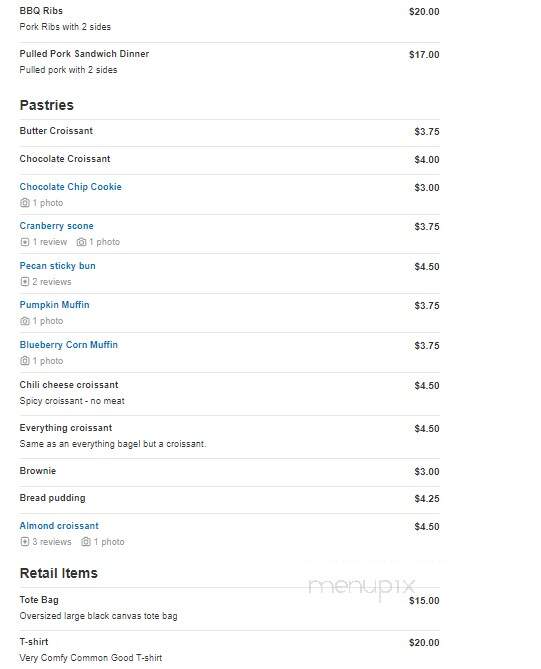 Common Good Harlem - New York, NY menu_pic