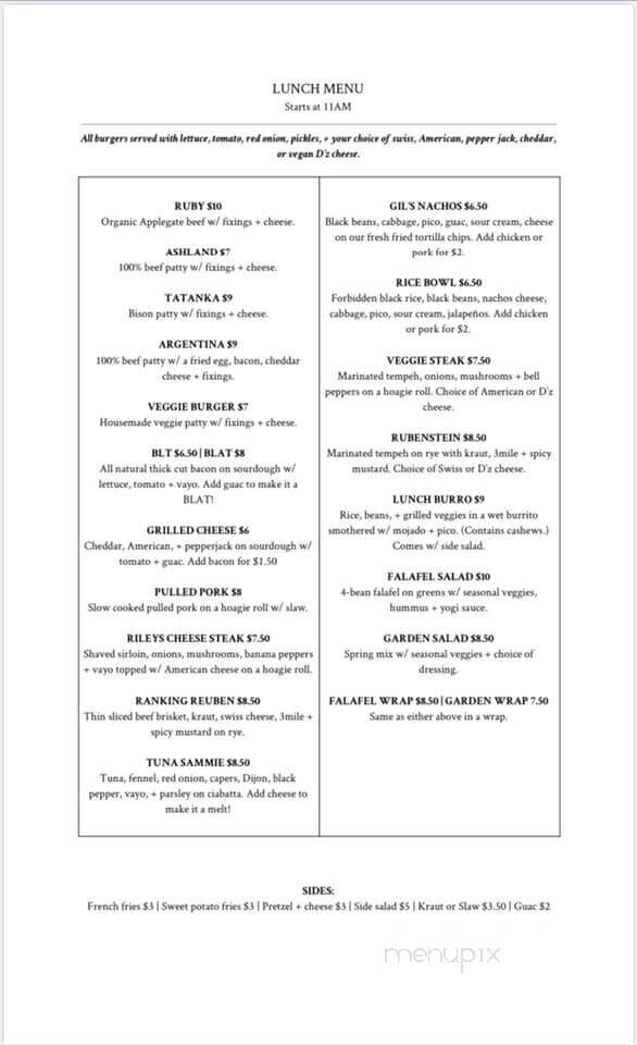Ruby's on Genessee - Medford, OR menu_pic