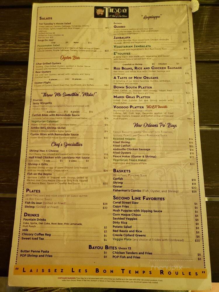 Mardi Gras Tuesday - Sherman Oaks, CA menu_pic