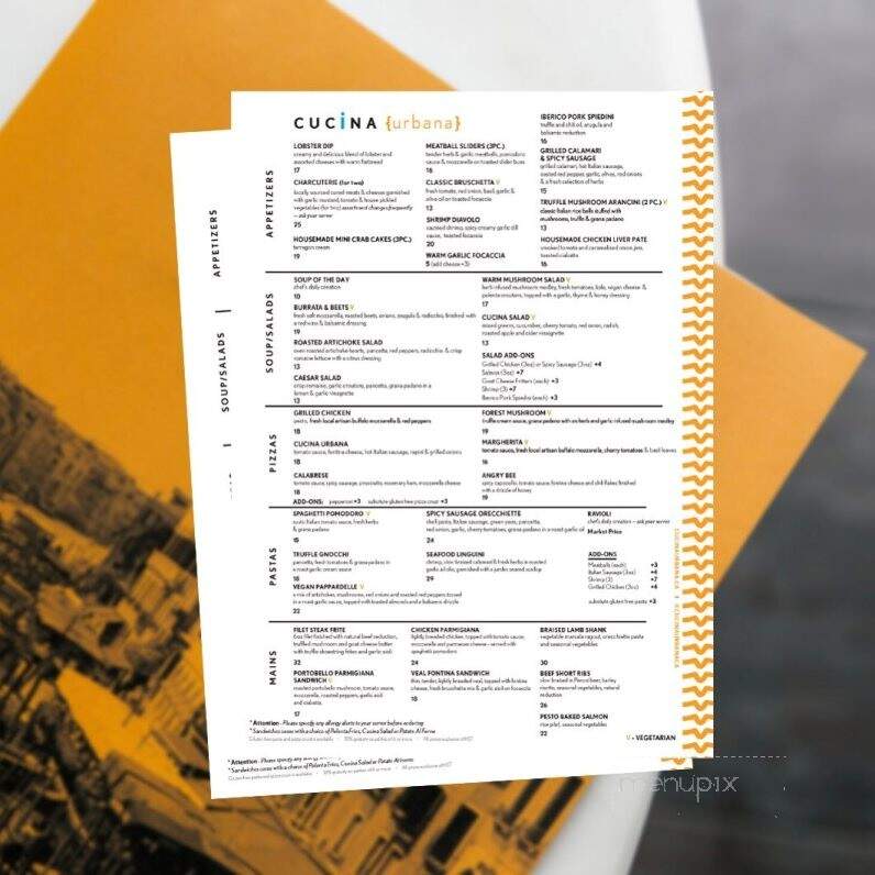 Cucina Urbana Italian Kitchen and Wine Bar - Cobourg, ON menu_pic