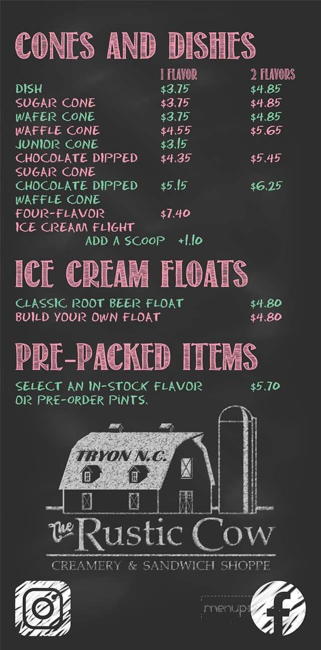 Trade Street Creamery & Sandwich Shoppe - Tryon, NC menu_pic