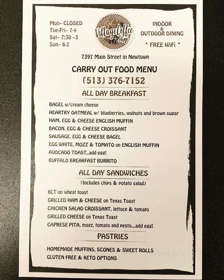 Village Coffee Shop - Newtown, OH menu_pic