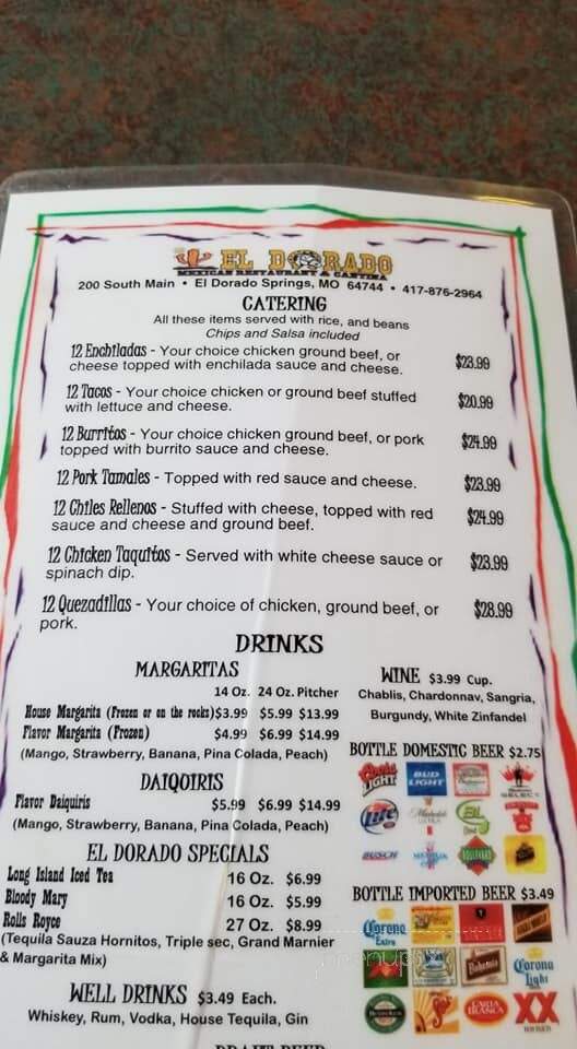 El Dorado Mexican Resturant - El Dorado Springs, MO menu_pic