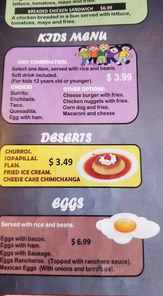El Dorado Mexican Resturant - El Dorado Springs, MO menu_pic