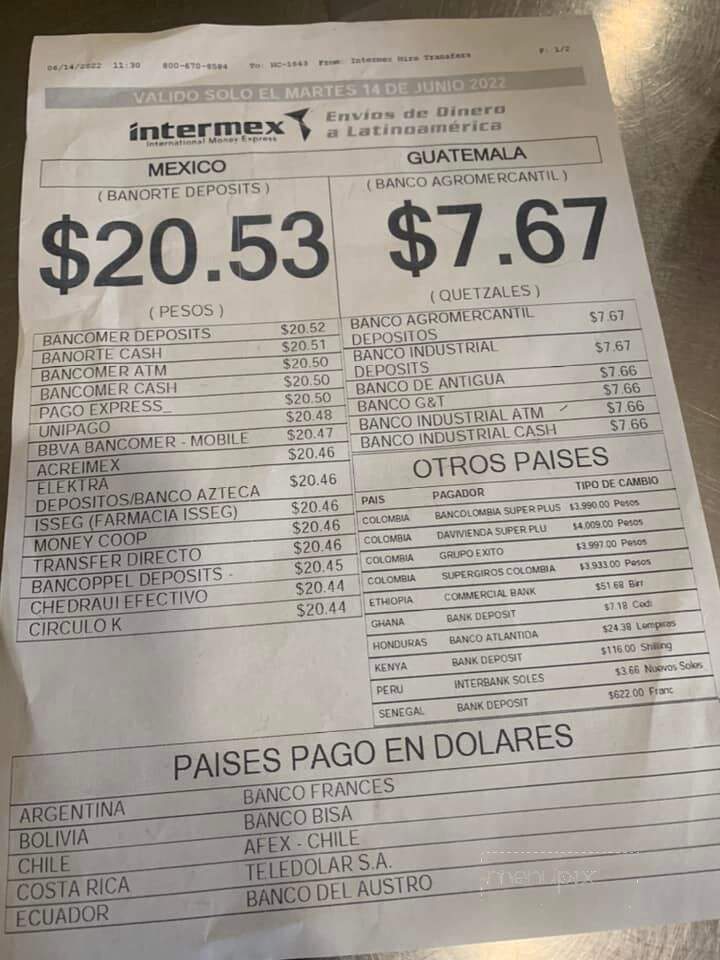 El Mirasol - Burgaw, NC menu_pic