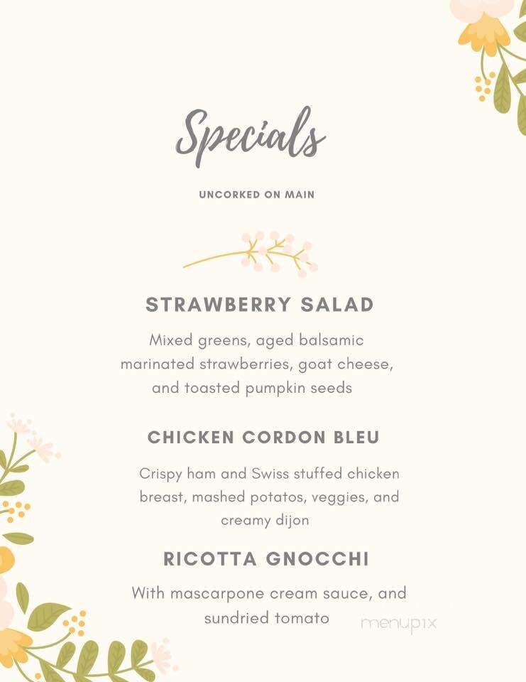 Uncorked On Main - Villa Rica, GA menu_pic