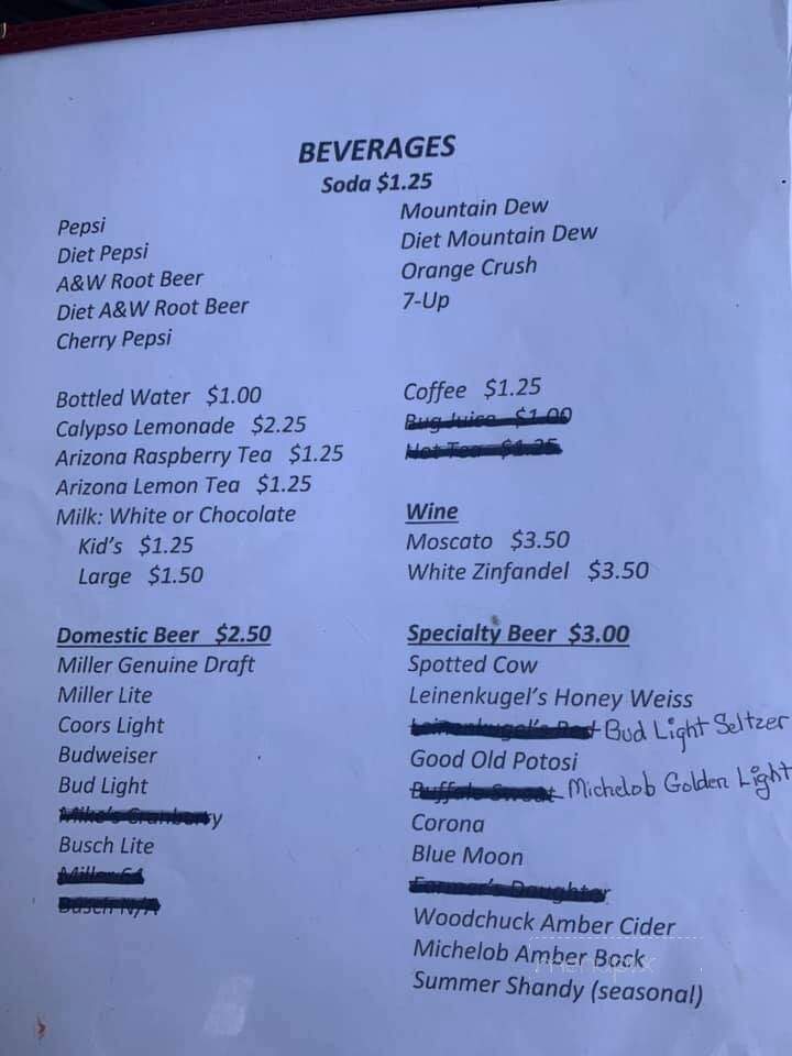 Blue Goose - La Farge, WI menu_pic