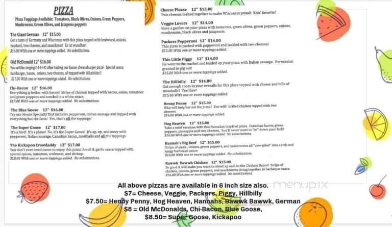 Blue Goose - La Farge, WI menu_pic