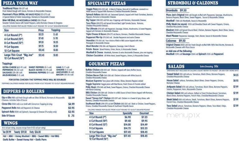 Pizza Joe's - Andover, OH menu_pic